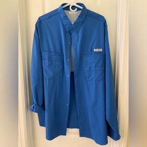Columbia Blue Mesh Lined Shirt XXL